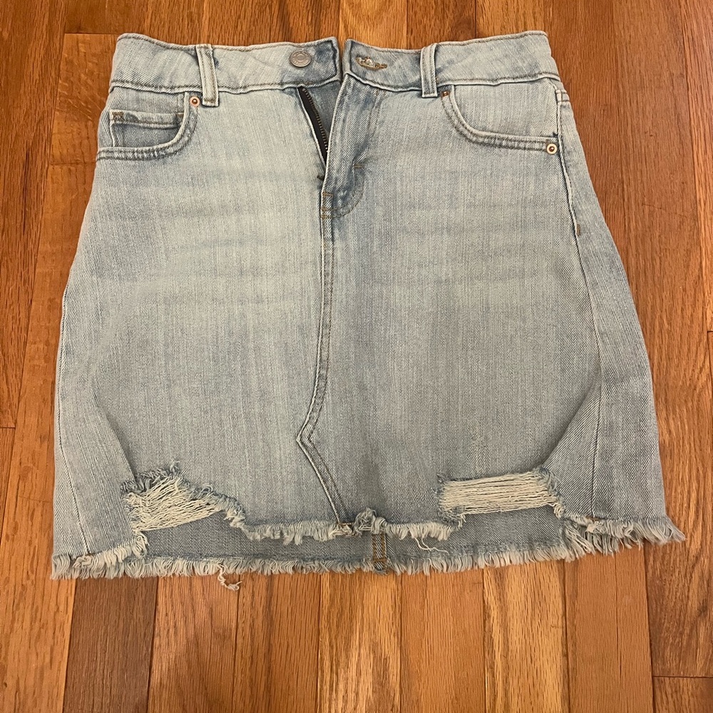 Wild Fable Light Blue Distressed Mini Skirt